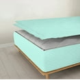 thumbnail image 2 of Zipper Fitted Sheet, (Olympic Queen Size 66x80) 10 Inch Deep Pocket, 100% Egyptian Cotton, 800 TC, Stripe Aqua Blue Color., 2 of 7