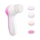 thumbnail image 3 of FELTECHELECTR Cepillo limpiador facial eléctrico para limpieza profunda de poros, para mujer y hombre, con 5 cabezales (rosa), 3 of 6