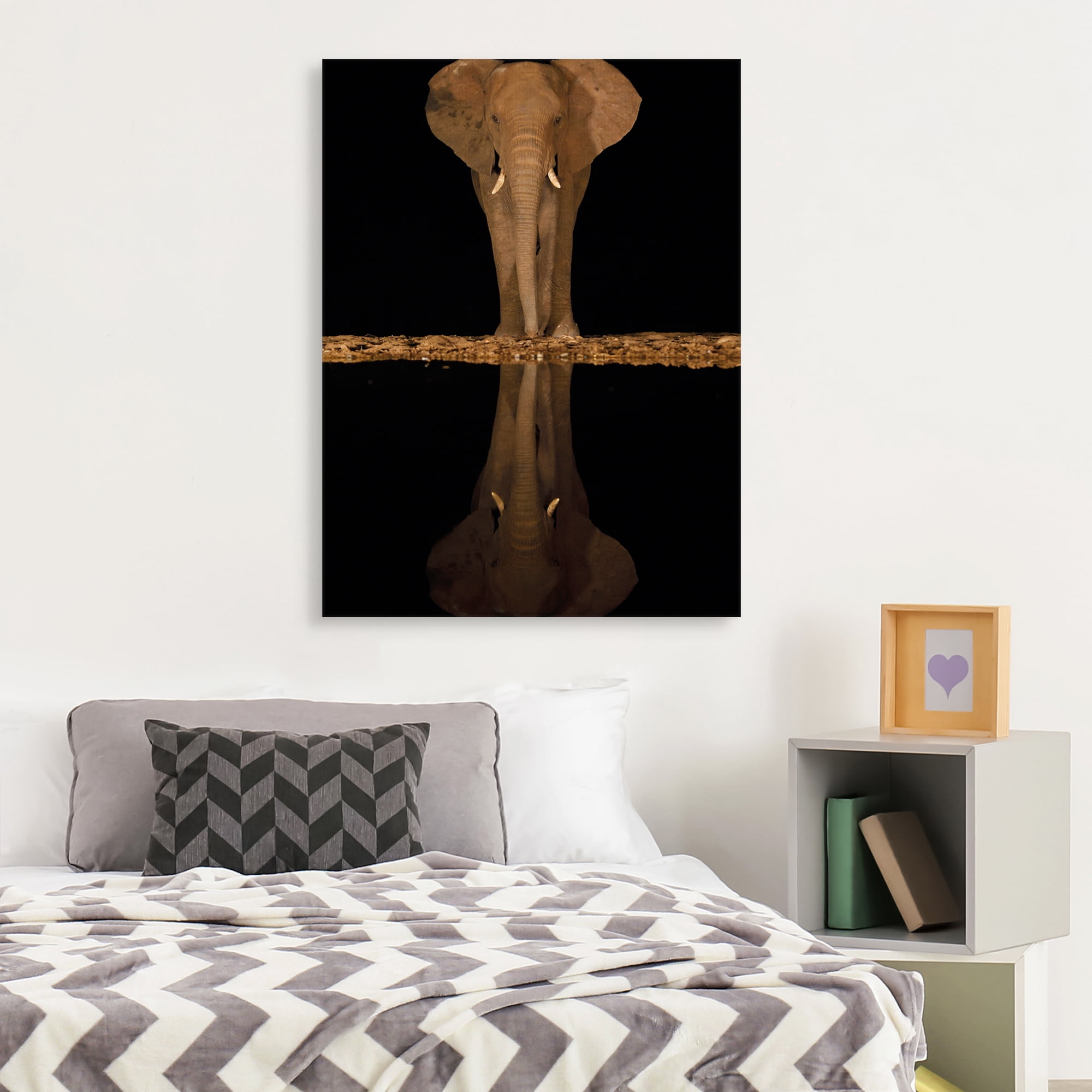 Lakeside Elephant by Staffan Widstrand Canvas Art Print