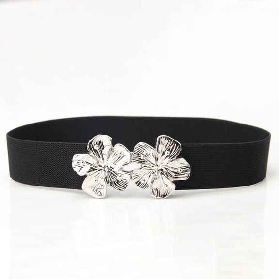 FUEENIRVA Womens Stretch Belt Elastic Waist Belt for Wedding Party in Black