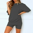 thumbnail image 4 of vigerkar Womens 2 Piece Sets Summer Outfits 2025 Two Piece Lounge Set Matching Clothing Oversized Tshirts Pajamas Grey, L, 4 of 9