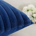 thumbnail image 4 of Set of 2 Faux Wool Plush Decorative Throw Pillow Covers 18x18 Inch Light Blue Fluffy Striped Soft Decorative Cushion Cover for Sofa Bedroom Pillow Shell, 4 of 6