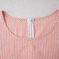 thumbnail image 4 of Summer Dresses for Women Crewneck Mid Sleeve Linen Midi Dress Loose Striped Sleeveless Casual Holiday Beach Sundress Size S-2XL, 4 of 6