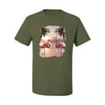 thumbnail image 2 of Wild Bobby, Flamingos in Summer on Beach, Animal Lover, Men Graphic Tees, Military Green, Large, 2 of 3