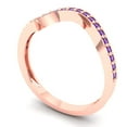 thumbnail image 2 of 0.21 ct Brilliant Round Cut Natural Amethyst 18K Rose Gold Stackable Band SZ 3.75, 2 of 6