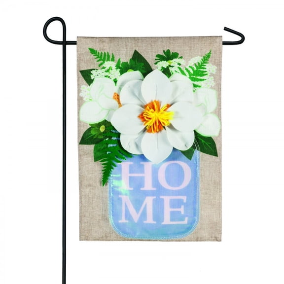 Evergreen Flag Magnolia Mason Jar Garden Burlap Flag