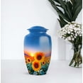 thumbnail image 7 of Sunflower Funeral Urn For Ashes Adult Male - Sunset Decorative Keepsake Urns For Ashes For Mother, Orange Cremation Urns For Adult Man And Woman, 10-inch Large And 3-inch Small Set Of 4, 7 of 7