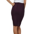 thumbnail image 2 of Petite High Waist Stretch Pencil Skirt with Shirred Waist Detail - Plum - Medium, 2 of 4