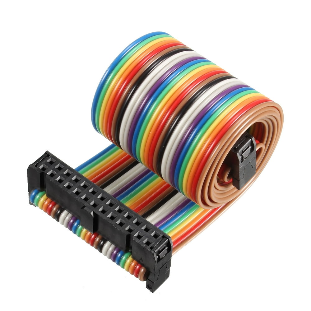 IDC Rainbow Wire Flat Ribbon Cable 26P Dtype FC/FC Connector 2.54mm Pitch 0.5m Length Walmart