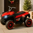 thumbnail image 2 of Carrito Electrico Montable para Niños de Manejo Directo Cuatrimoto con Luces LED Pedal de Aceleración, Asiento Ergonómico Rojo, 2 of 10