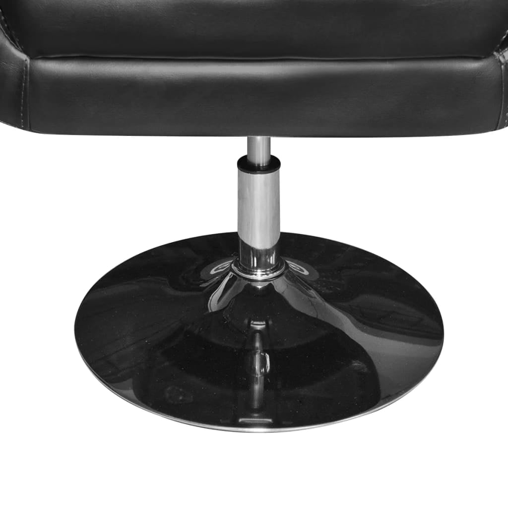 Kepooman Modern Faux Leather Armchair with Chrome Base for Bedroom Living Room, Black