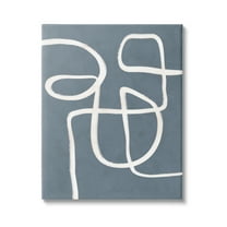 Stupell Industries Round White Squiggles Contemporary Abstract Design Graphic Art Gallery Wrapped Canvas Print Wall Art, Design by Nina Blue