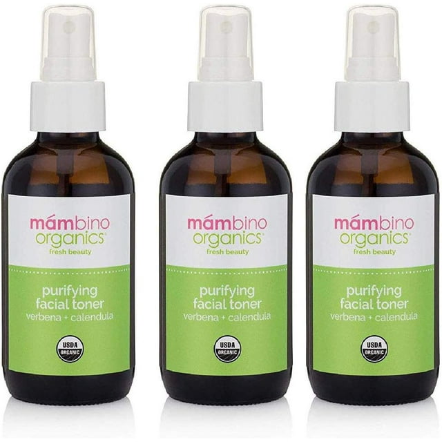 Mambino Organics Purifying Facial Toner, Verbena + Calendula, 4 Fluid Ounces (3 Pack)