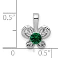 thumbnail image 3 of 925 Sterling Silver Created Emerald Necklace Charm Pendant Birthstone May, 3 of 8