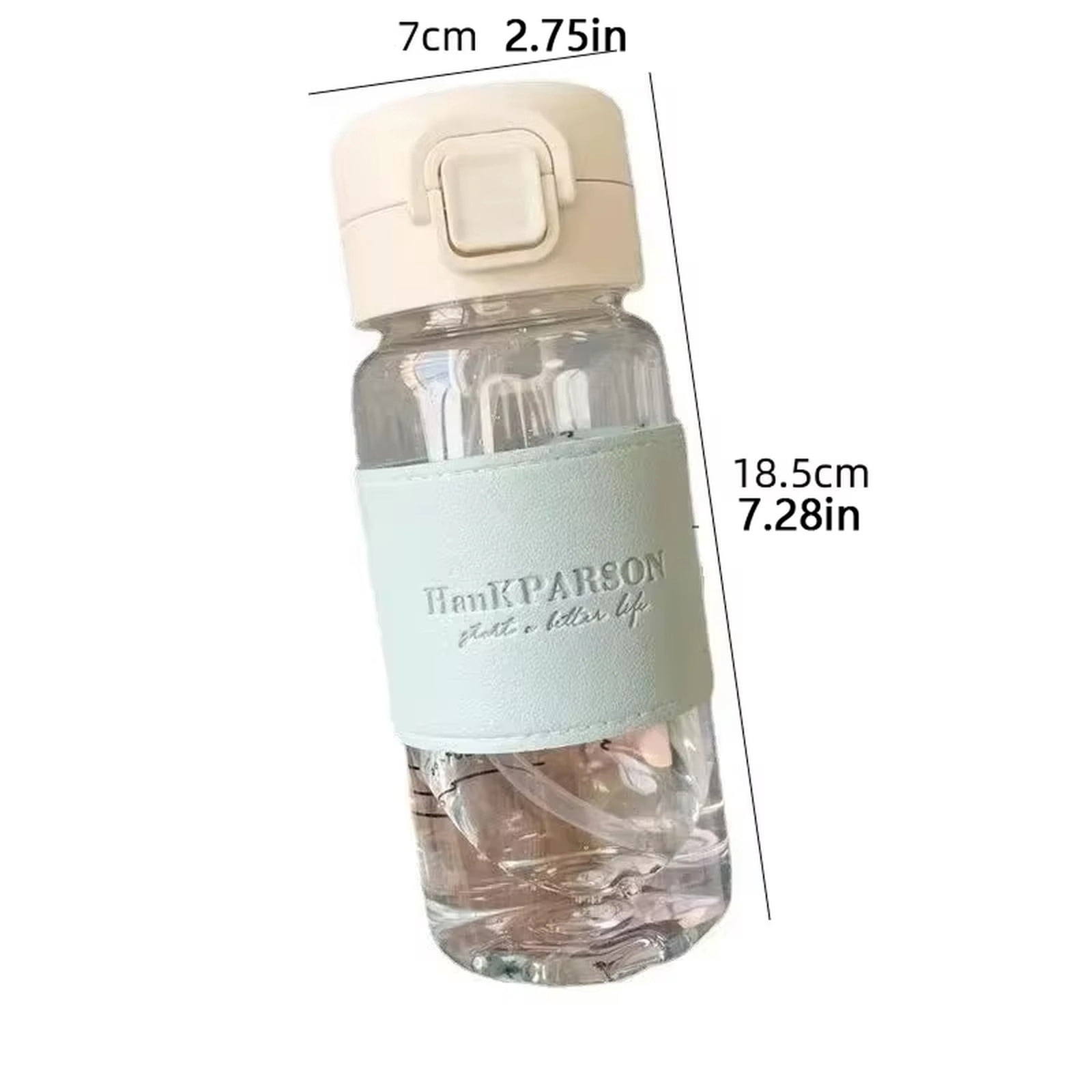 Water Bottle Straw, Leak Proof Water Bottle, Bpa Free Water Bottle, Glass Water Bottle with Silicone Sleeve, Portable Water Bottle, Travel Office School, Pink, 18 in Height, 1 Pc