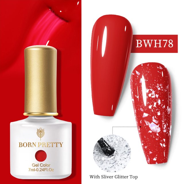 BORN PRETTY 7ML Glitter Top Coat Gold Silver Rose Gold Glitter Nail Gel Polish Function Gel Semi Permanent Soak Off Gel Varnish Gong Bohan LED