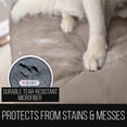 thumbnail image 2 of Original Patent Pending Reversible Large Sofa Protector, Many Colors, Seat Width to 70 Inch, Furniture Slipcover 2 Inch Strap, Couch Slip Cover Throw for Pet Dogs, Cats, Kids, Light Taupe, 2 of 8