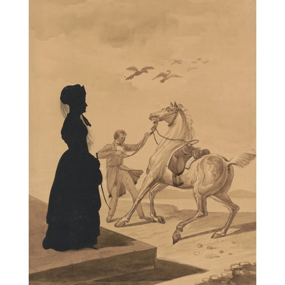 Print: The Lady And The Festive Horse, 1841