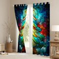 thumbnail image 3 of Homewish Teal Christmas Tree Blackout Curtains Set of 2 (52x84 Each), Tribal Western Festival Window Curtains, Vintage Boho Abstract Curtains and Drapes, Living Room Curtains Decor, 3 of 6
