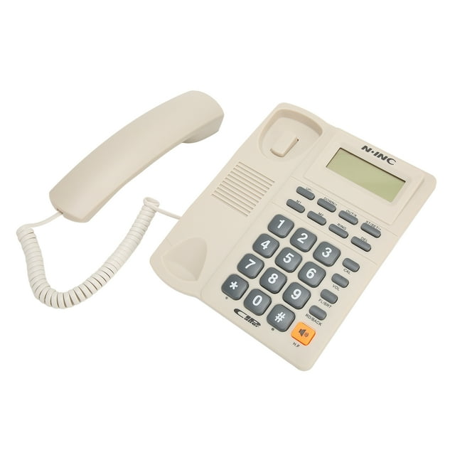 Corded Landline Telephone, Last Number Corded Phone Caller ID Display Dual Interface Multifunction For Office White,Black