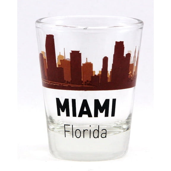 Miami Florida Sunset Skyline Shot Glass