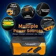 thumbnail image 2 of Emergency Weather Radio NOAA/AM/FM with 7400mWh Portable Power Bank, USB/Solar/Hand Crank Charging, Battery Operated, SOS Alarm & Flashlight for Indoor/Outdoor Emergencies,Orange, 2 of 7