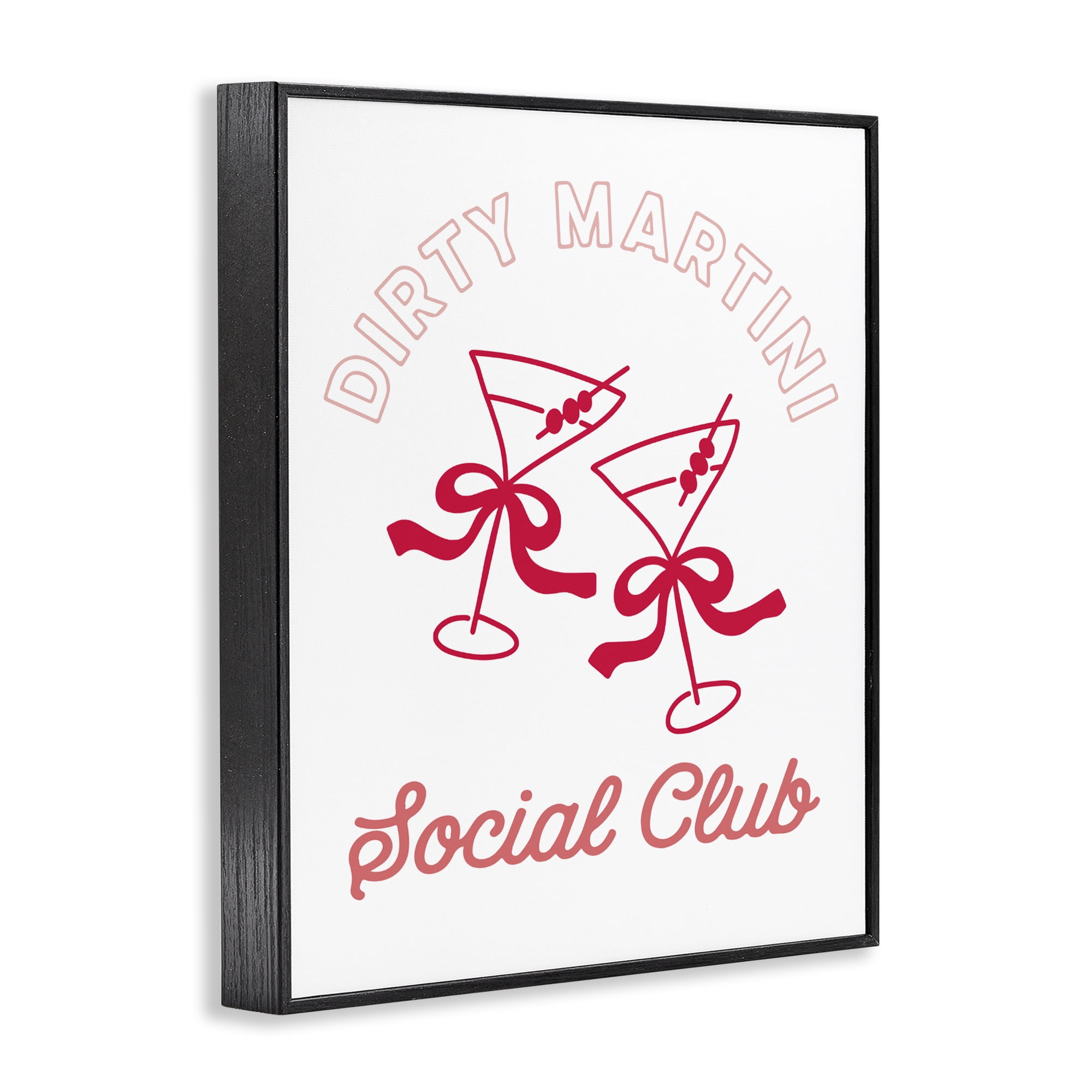 Stupell Industries Pink Martini Social Club Black Framed Giclee Art, design by Lettered and Lined