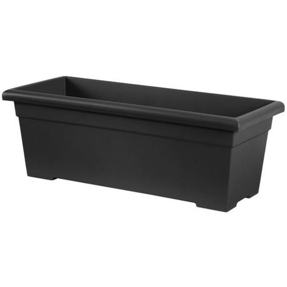 28 in. Romana Deck Planter, Black