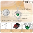 thumbnail image 6 of Yndra Heart Necklace for Women,S925 Sterling Silver May Emerald Birthstone Crown Pendant Necklace,Jewelry Gift for Her Wife Mom Girlfriend,Birthday Valentine’s Day Mother’s Day Gift, 6 of 11