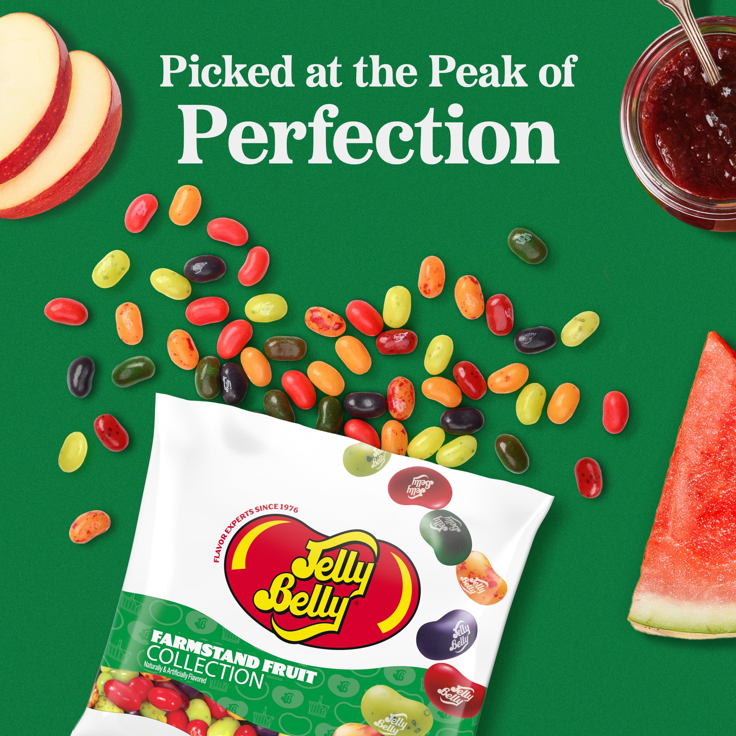 Jelly Belly Farmstand Fruit Jelly Bean Collection - 6 oz Peg Bag, 12-Count Case - Genuine, Official, Straight from the Source