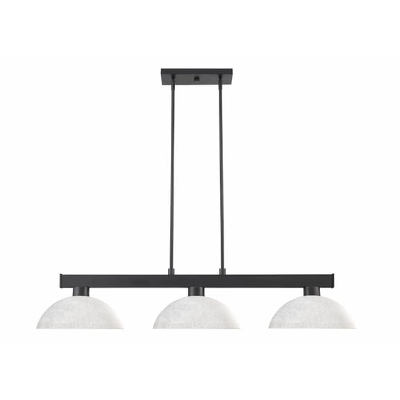 Z-Lite 152MB-DWL14 46 in. Cobalt 3 Matte Black Island & Billiard Ceiling Light White Linen Glass