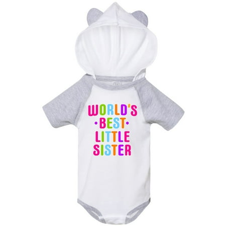 

Inktastic Worlds Best Little Sister Gift Baby Girl Bodysuit