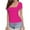 Hot Pink, variant on Njoeus Womens Short Sleeve Wide Neck T Shirts Slim-Fitted Basic Tee Tops Blouse