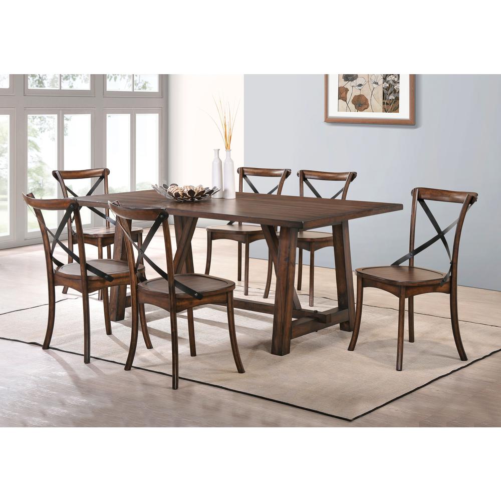 ACME Kaelyn Wooden Side Chair in Dark Oak and Black Set of 2