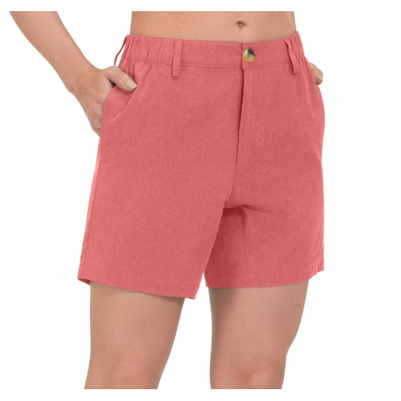 Little Donkey Andy Women's 6 Inch Quick Dry Lightweight Shorts Stretch Golf Hiking Travel Watermelon Heather XL