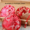 thumbnail image 4 of Brocade Jewelry Drawstring Bag Cute Mini Leakproof Replacing Lightweight Flower Pattern Storage Pouch Pocket Gift Wrapping Accessories Light Pink, 4 of 9