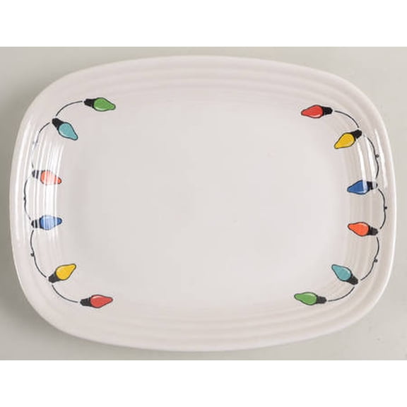 Open Box Homer Laughlin Fiesta Christmas Lights 11" Rectangular Serving Platter 12258131