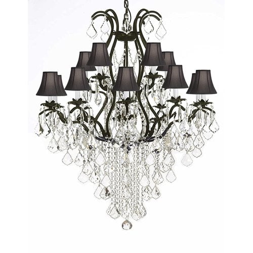 Harrison Lane Wrought Iron 15 Light Crystal Chandelier Com Harrison Lane Wrought Iron 15 Light, Harrison Lane Wrought Iron And Crystal White Chandelier