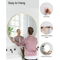 thumbnail image 3 of TROPOW Bathroom Mirror,18 Inch Gold Round Mirror Wall Mounted Round Mirror for Bathroom Decor,Vanity Round Metal Mirror Decorative Round Mirror Wall Mounted Makeup Mirror, 3 of 9