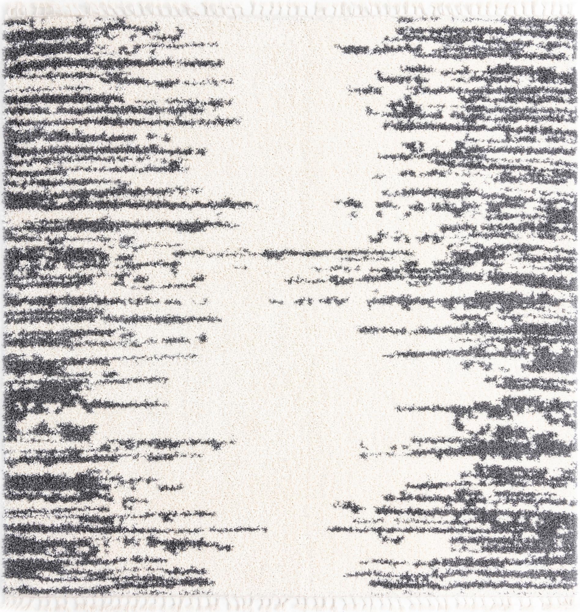 Serenity Shag Collection Rug 10 Ft Square White Shag Rug