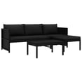 thumbnail image 1 of vidaXL 3 Piece Garden Lounge Set with Cushions Poly Rattan Black, 1 of 5