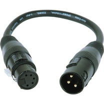 American DJ Accu-Cable 1' 3-Pin XLR Male to 5-Pin XLR Female DMX Turnaround Cable