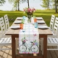 thumbnail image 4 of Table Runners 72 Inches Long Dress Scarves, Spring Farmhouse Kitchen/Dining Table Runner, Coffee Tablerunners, Bicycles Botanical Leaves Rose Colorful Stripes 16x72 Inch, 4 of 9