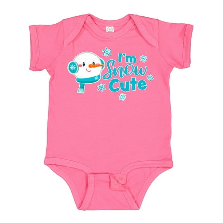 

Inktastic Im Snow Cute with Snowman and Snowflakes Christmas Gift Gift Baby Boy or Baby Girl Bodysuit