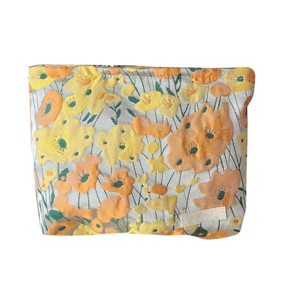 Travel Makeup Bag Large Zipper Pouch Brocade Jacquard Cosmetic Organizer Exquisite Storage Washable Portable Clutch Woven Bag for Women