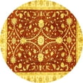 thumbnail image 1 of Ahgly Company Indoor Round Abstract Yellow Modern Area Rugs, 8' Round, 1 of 4