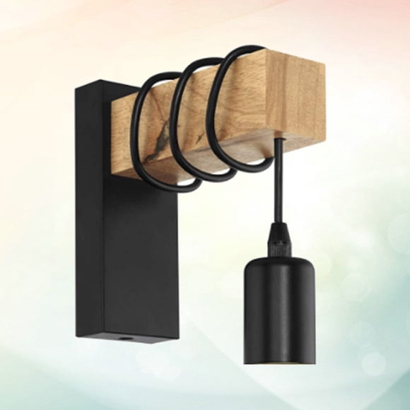 HAMPPLIES 1Pcs Industrial Wall Sconces Multi Color 8.5x7.5x2.5in Iron Wood Metal Paint for Bedroom Living Room Study