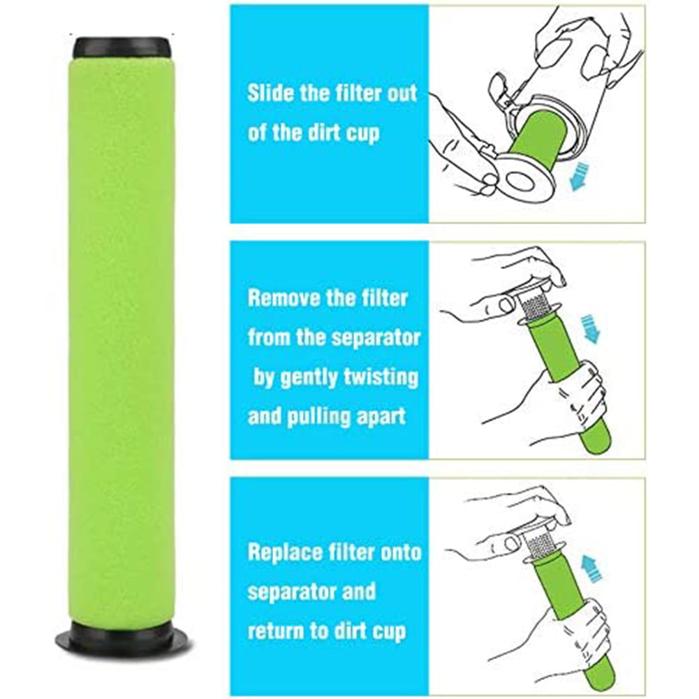 Replacement Dirt Bin Stick Filter for Gtech AirRam for AirRam MK2 K9 Cordless Vacuum Cleaner Filters Gtech Filters Compatible Spares 
