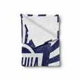 thumbnail image 2 of Joshua Soft Flannel Fleece Blanket, Popular Name for Men in Dark Blue Color on Radial Backdrop Worn Appearance, Cozy Plush for Indoor and Outdoor Use, 60" x 80", Navy Blue and White, by Ambesonne, 2 of 6