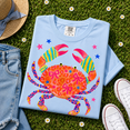 thumbnail image 2 of Coquette Preppy Comfort Colors Shirt, Pink Bow Crab Leopard Tee, Cute Coastal Summer Beach Gift for Women, Trendy Maximalist, Unisex, 2 of 6